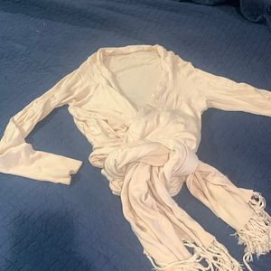 Gorgeous wrap long sleeve knit top